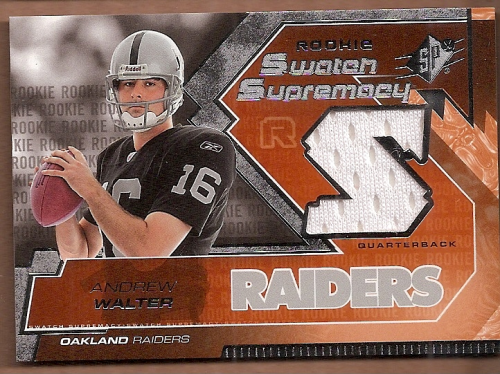 2005 SPx Rookie Swatch Supremacy #RSAW Andrew Walter