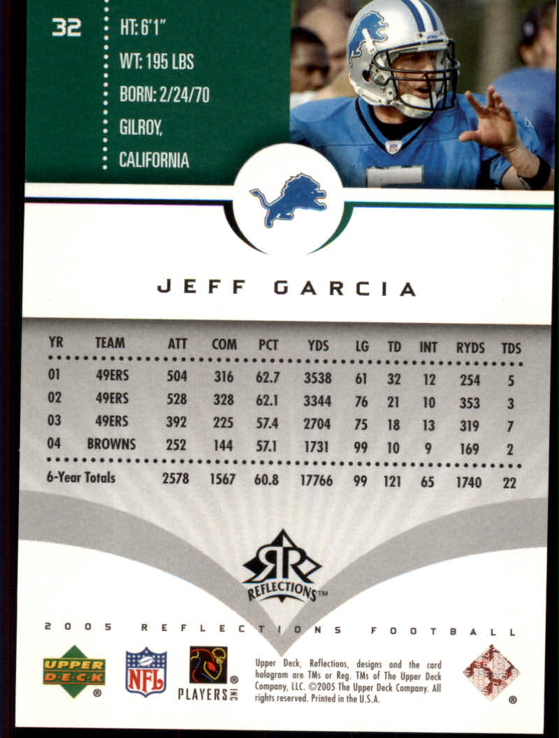 2005 Reflections (Upper Deck) Football "Insert and Parallel" Cards - Picture 17 of 25