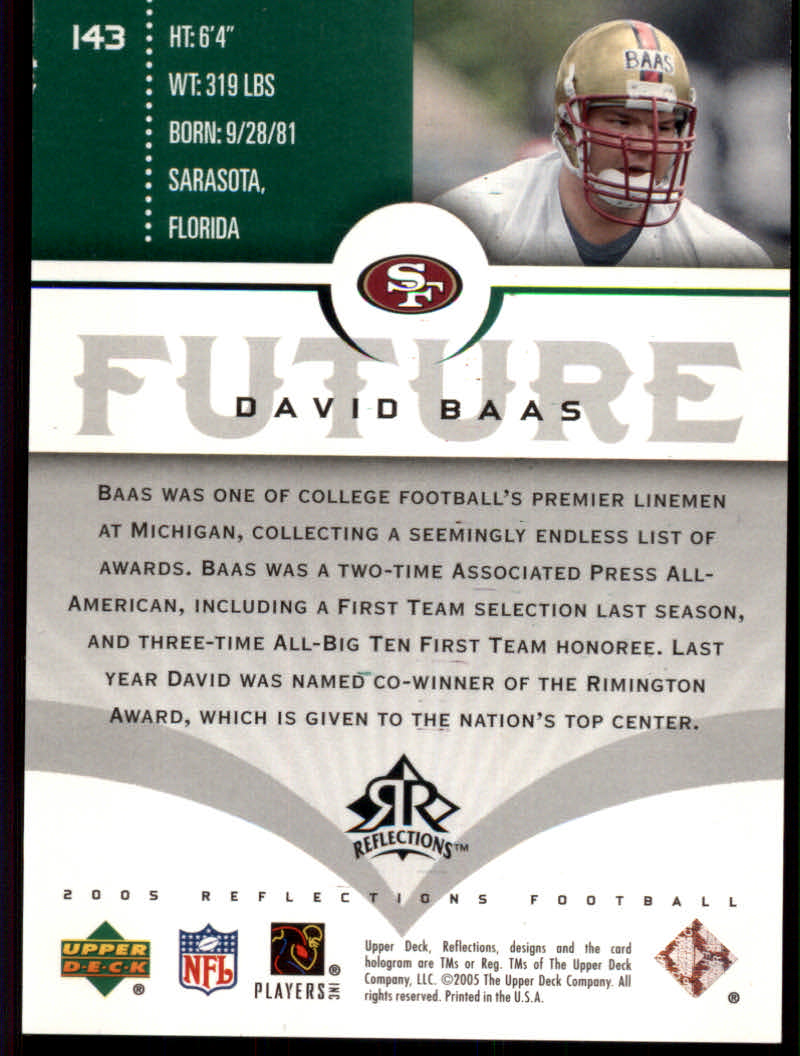 2005 Reflections (Upper Deck) Football "Insert and Parallel" Cards - Picture 19 of 25
