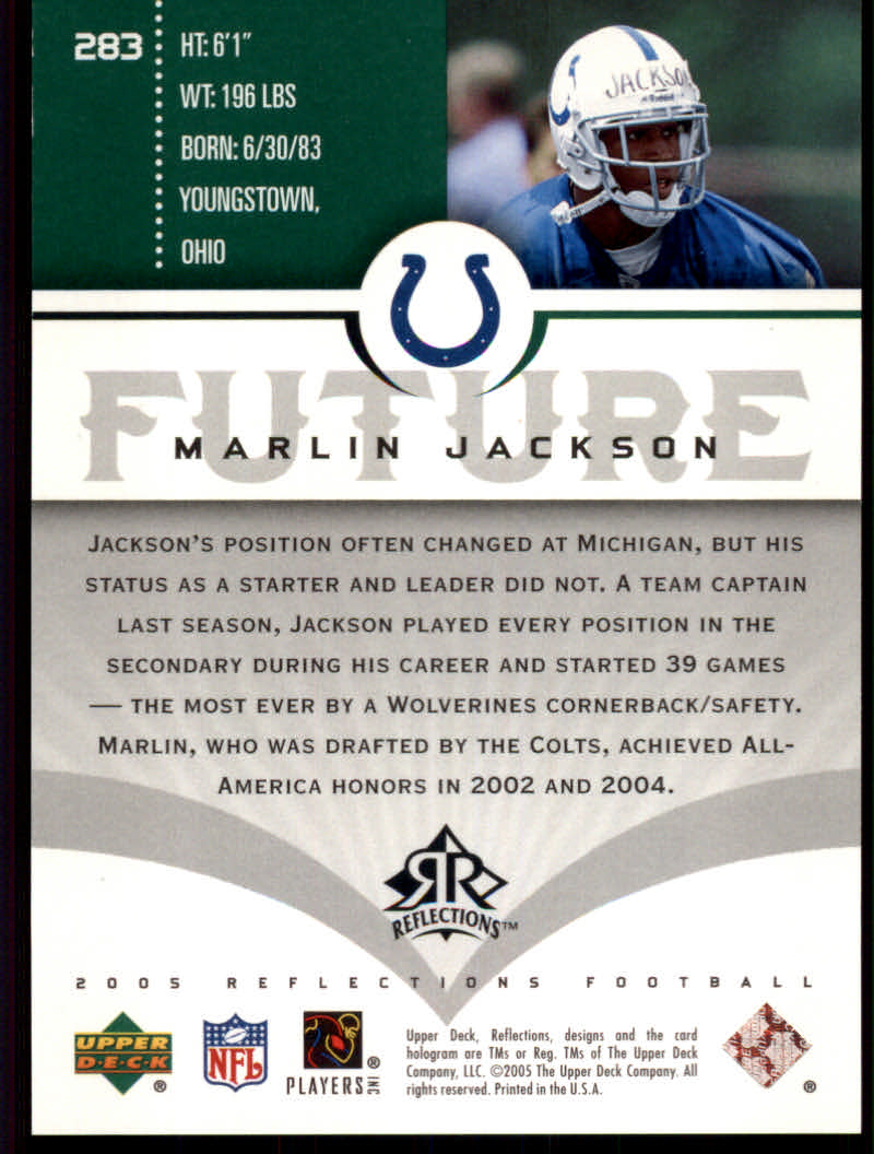 2005 Reflections (Upper Deck) Football "Insert and Parallel" Cards - Picture 21 of 25