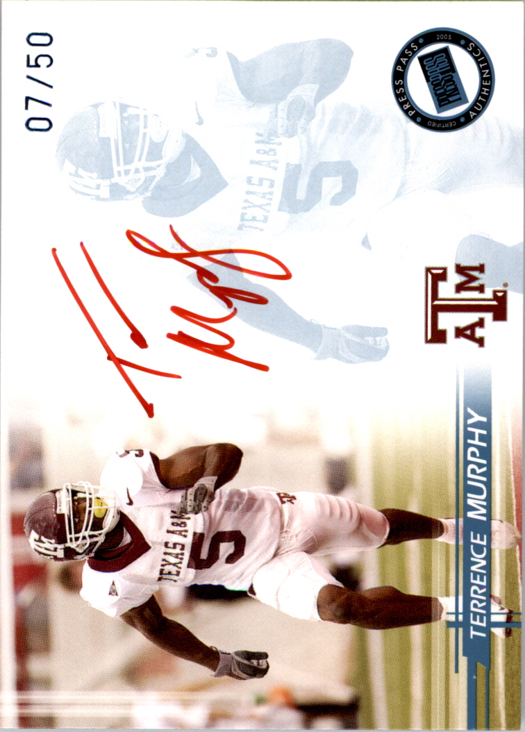 2005 Press Pass Autographs Blue Red Ink #39 Terrence Murphy/3*