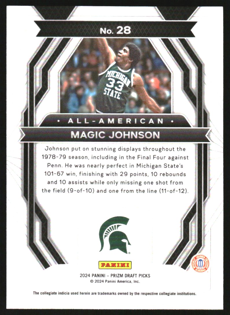 2024-25 Panini Prizm Draft Picks All-American #28 Magic Johnson