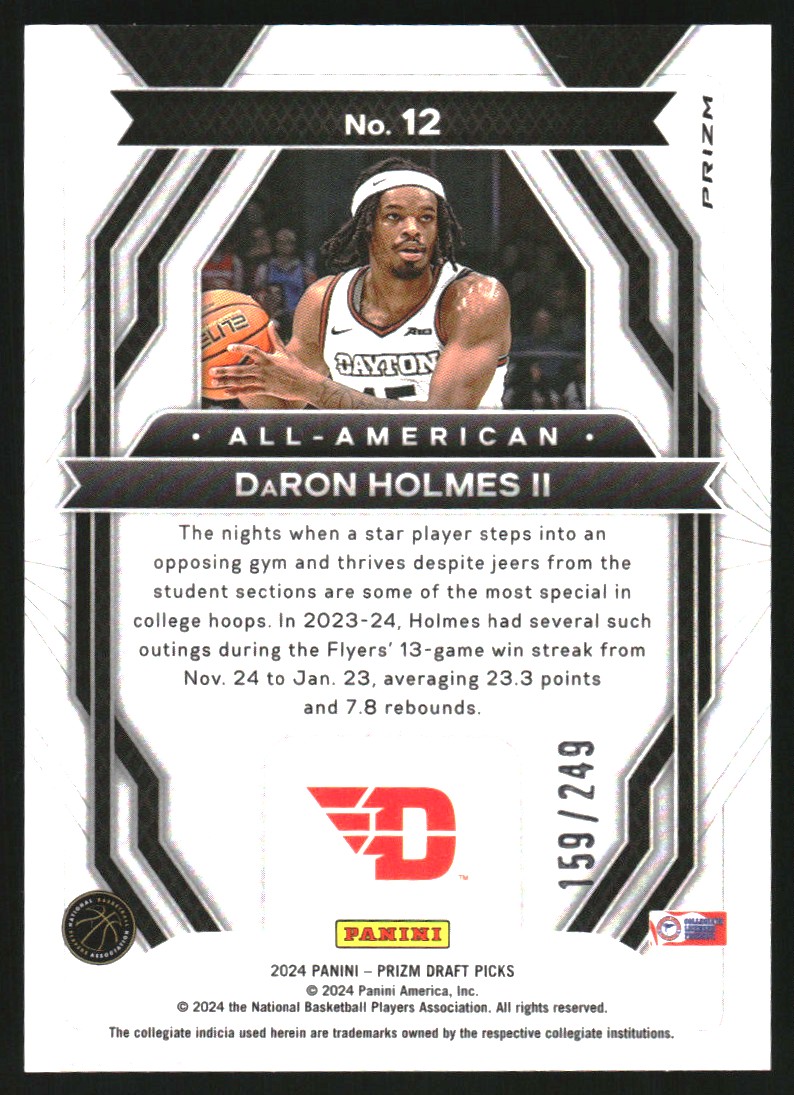 2024-25 Panini Prizm Draft Picks All-American Prizms Blue Wave #12 DaRon Holmes II