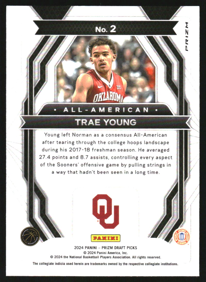 2024-25 Panini Prizm Draft Picks All-American Prizms Green Wave #2 Trae Young