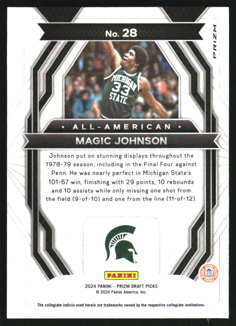 2024-25 Panini Prizm Draft Picks All-American Prizms Orange Ice #28 Magic Johnson