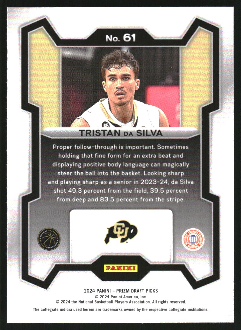 2024-25 Panini Prizm Draft Picks #61 Tristan da Silva
