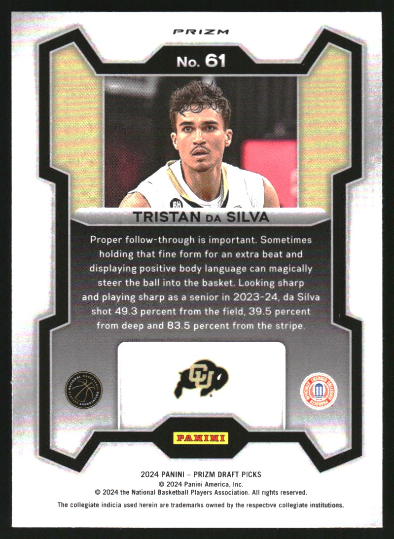 2024-25 Panini Prizm Draft Picks Prizms Green #61 Tristan da Silva