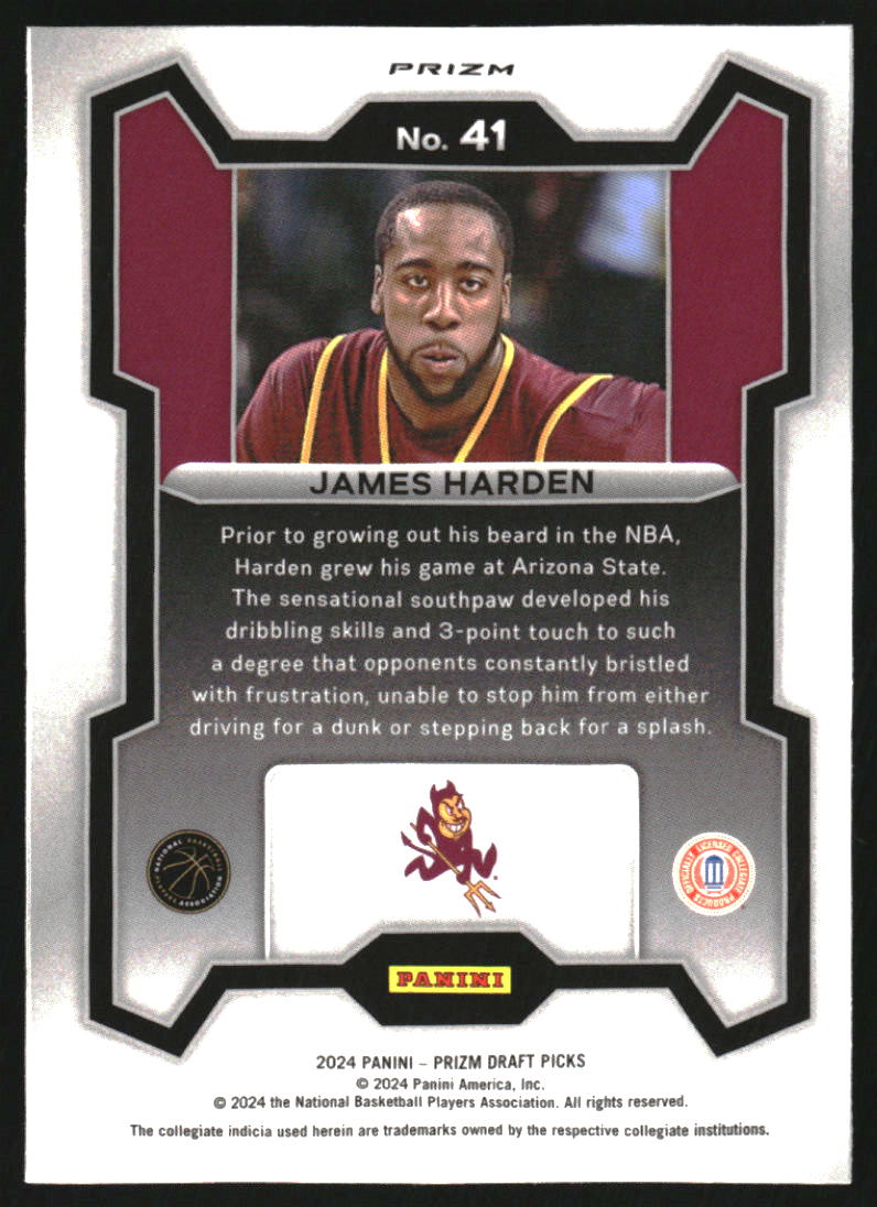 2024-25 Panini Prizm Draft Picks Prizms Green Wave #41 James Harden