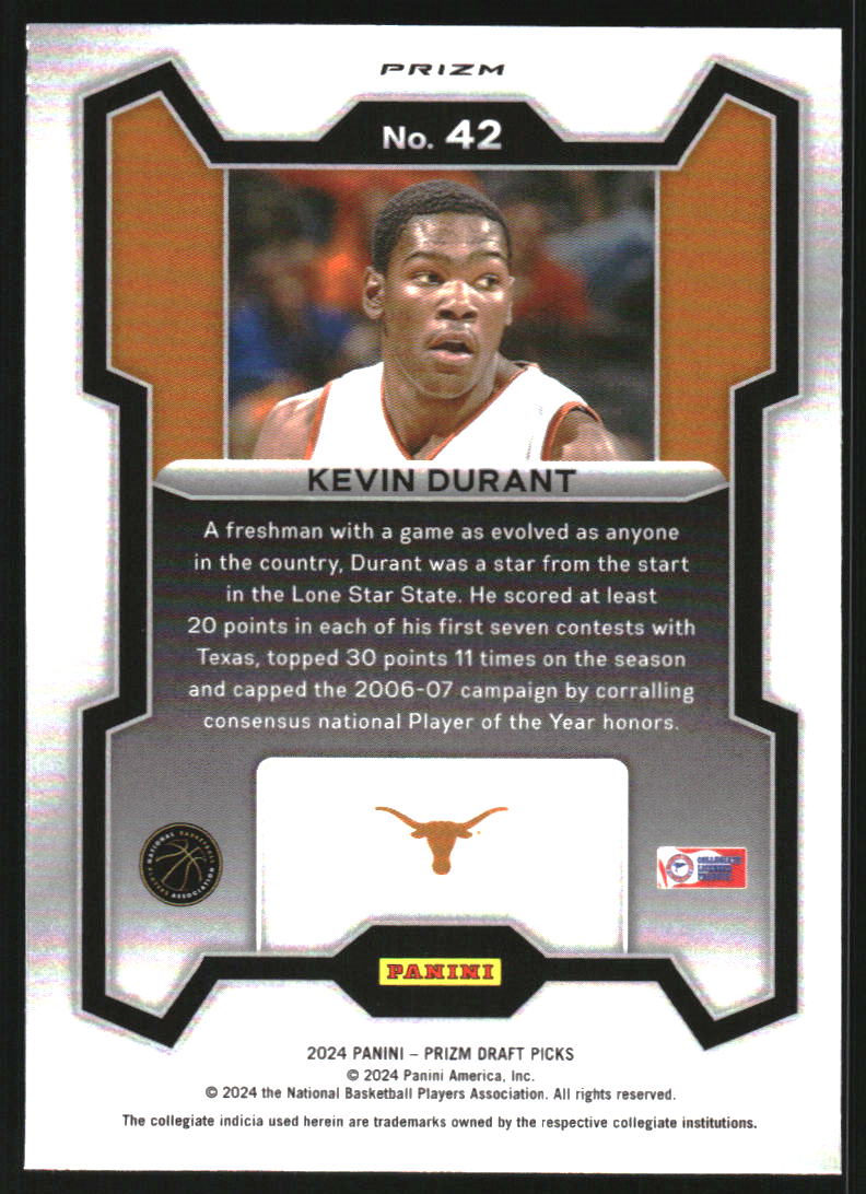 2024-25 Panini Prizm Draft Picks Prizms Green Wave #42 Kevin Durant