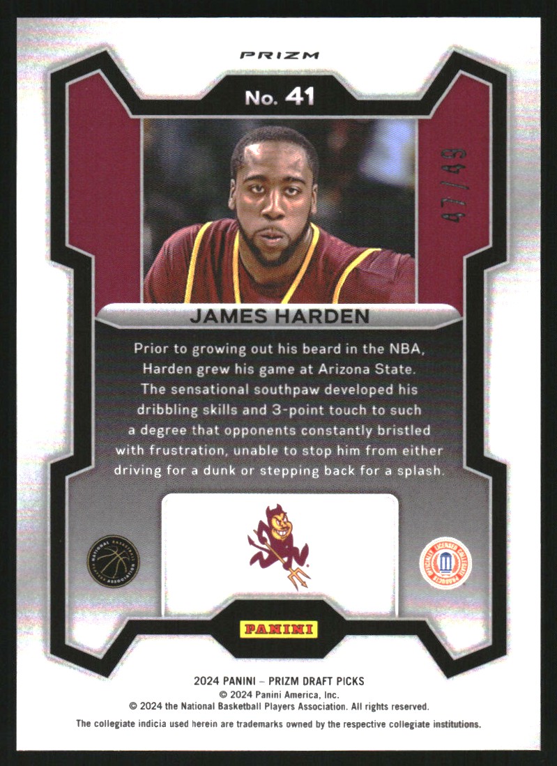 2024-25 Panini Prizm Draft Picks Prizms Orange Pulsar #41 James