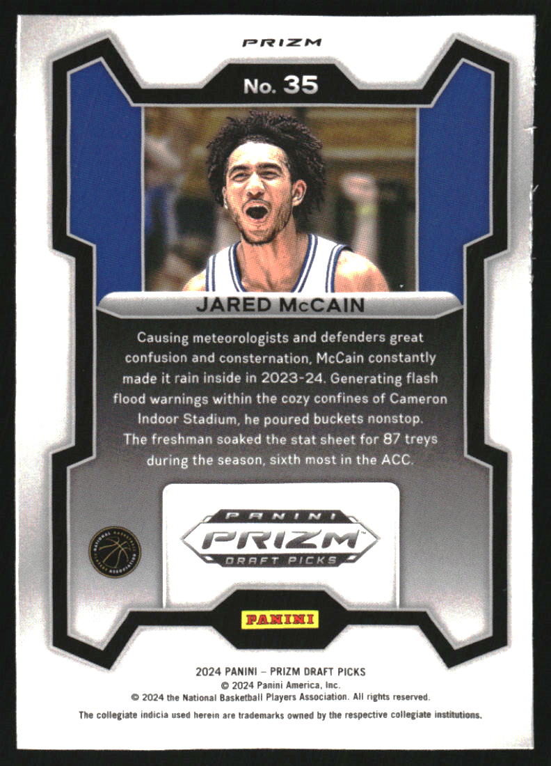 2024-25 Panini Prizm Draft Picks Prizms Red Ice #35 Jared McCain