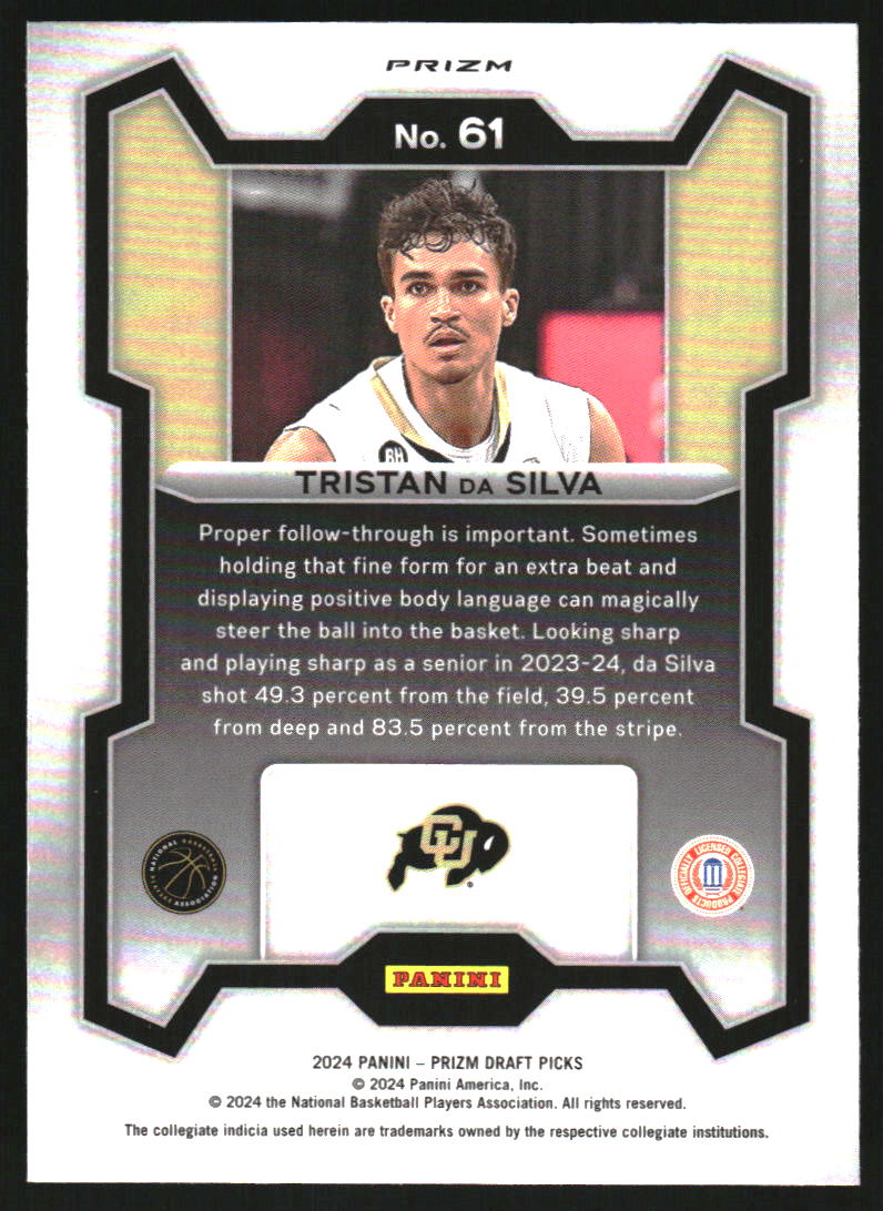 2024-25 Panini Prizm Draft Picks Prizms Red Ice #61 Tristan da Silva