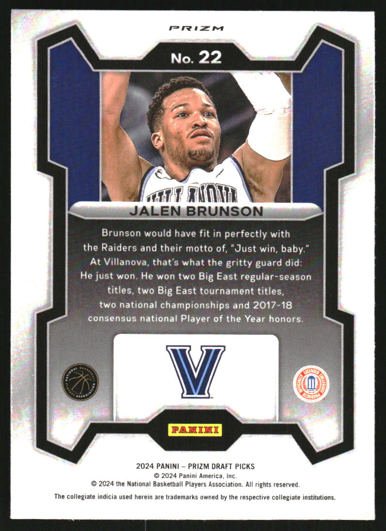 2024-25 Panini Prizm Draft Picks Prizms Red Wave #22 Jalen Brunson