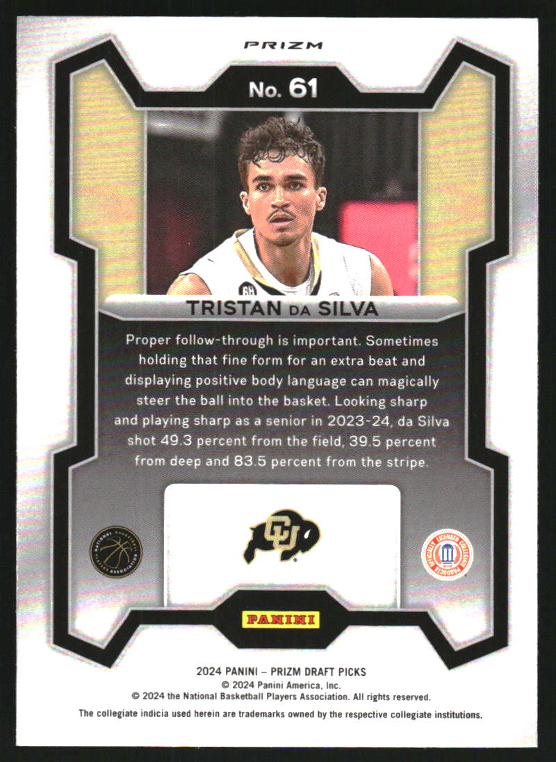 2024-25 Panini Prizm Draft Picks Prizms Silver #61 Tristan da Silva