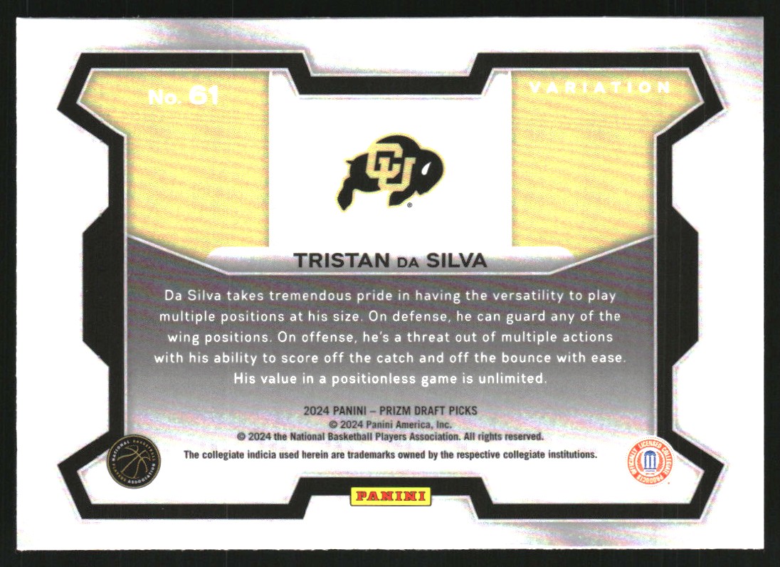 2024-25 Panini Prizm Draft Picks Variation #61 Tristan da Silva