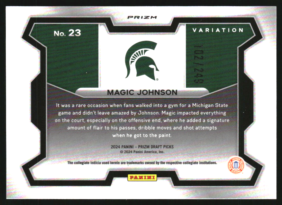 2024-25 Panini Prizm Draft Picks Variation Prizms Blue Wave #23 Magic Johnson