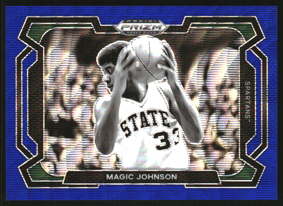 2024-25 Panini Prizm Draft Picks Variation Prizms Blue Wave #23 Magic Johnson