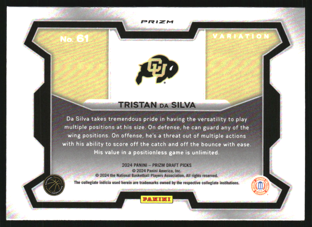 2024-25 Panini Prizm Draft Picks Variation Prizms Green #61 Tristan da Silva
