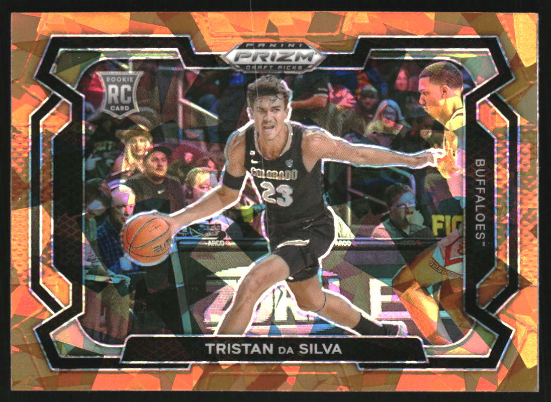 2024-25 Panini Prizm Draft Picks Variation Prizms Orange Ice #61 Tristan da Silva