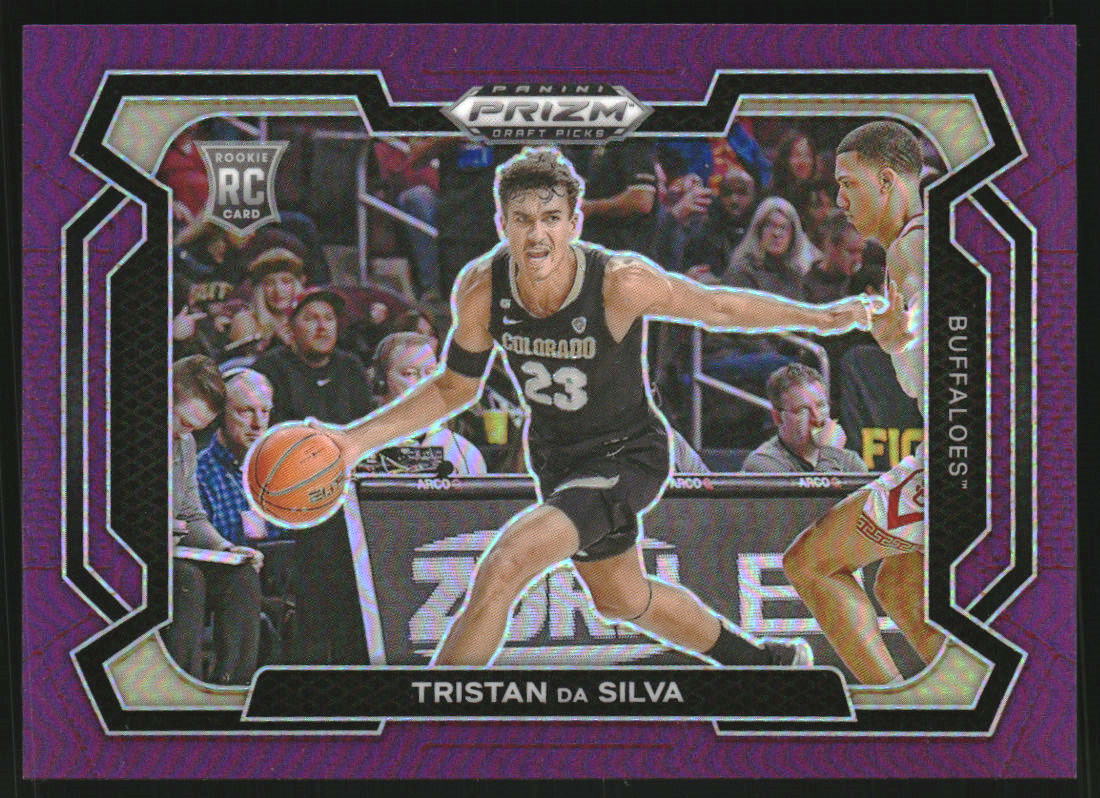 2024-25 Panini Prizm Draft Picks Variation Prizms Purple #61 Tristan da Silva /75