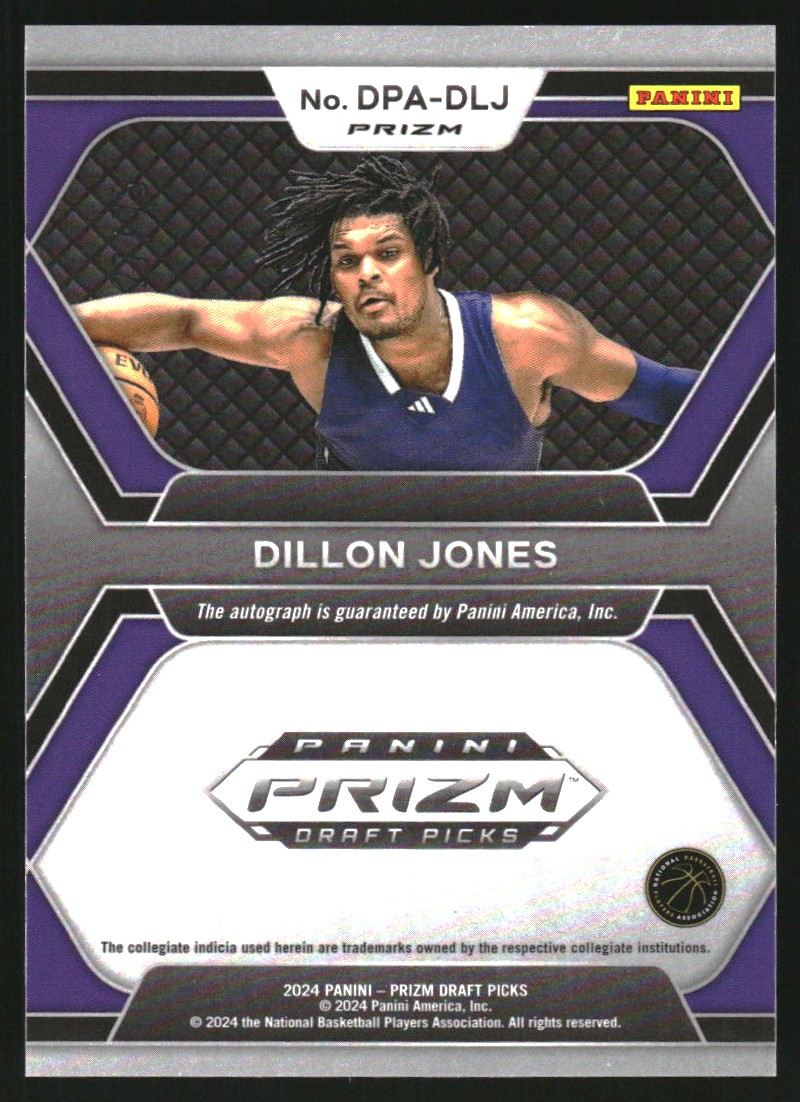 2024-25 Panini Prizm Draft Picks Draft Picks Autographs Prizms Blue Ice #50 Dillon Jones