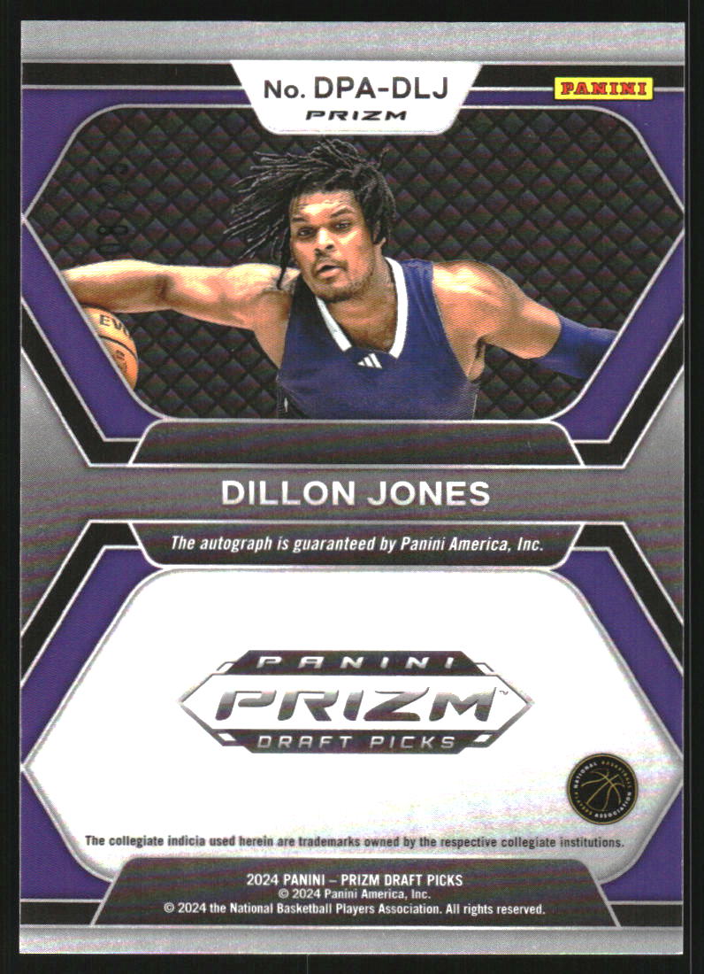 2024-25 Panini Prizm Draft Picks Draft Picks Autographs Prizms Mojo #50 Dillon Jones