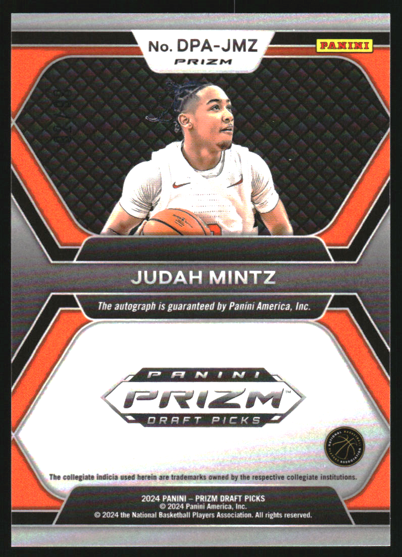 2024-25 Panini Prizm Draft Picks Draft Picks Autographs Prizms Purple Ice #13 Judah Mintz