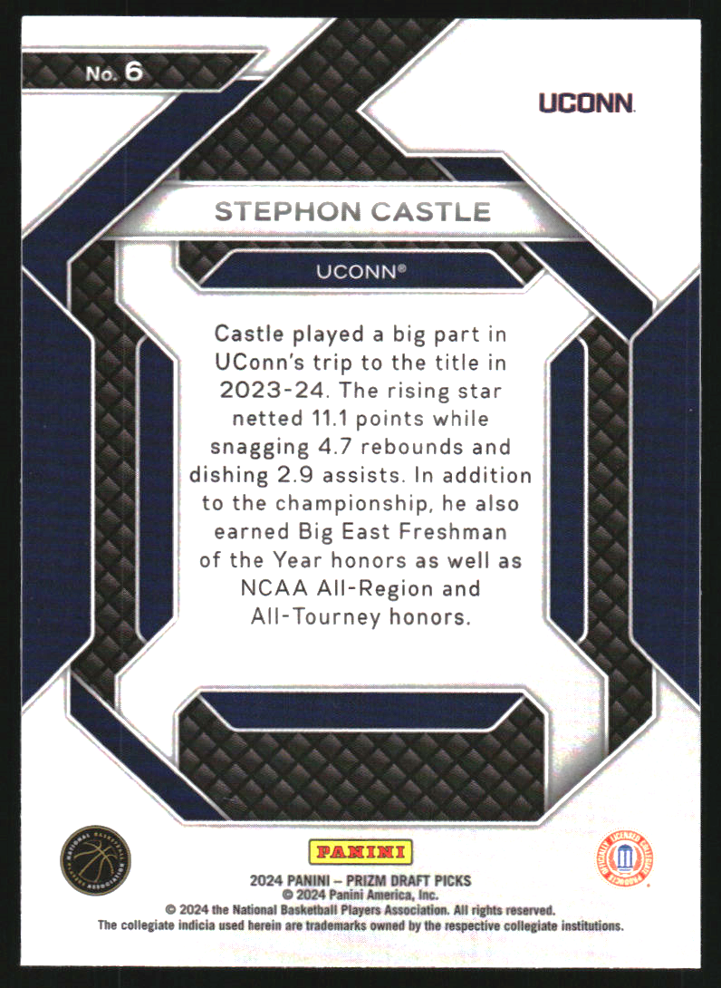 2024-25 Panini Prizm Draft Picks New Recruits #6 Stephon Castle