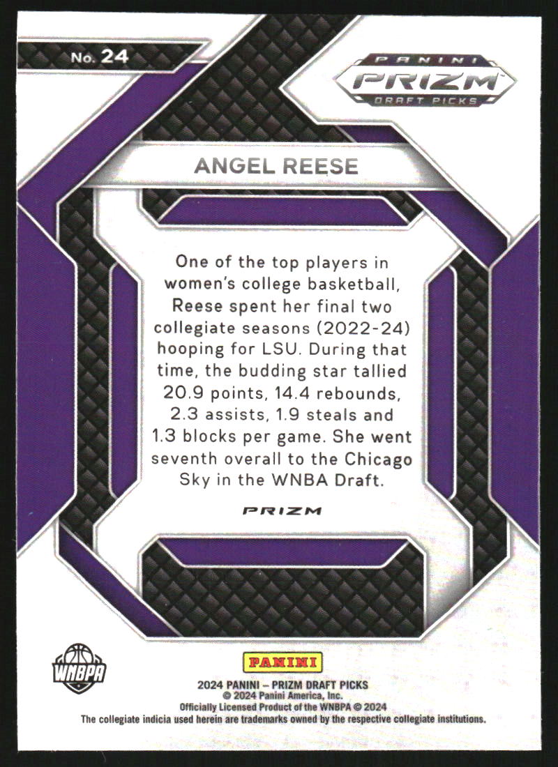 2024-25 Panini Prizm Draft Picks New Recruits Prizms Ice #24 Angel Reese