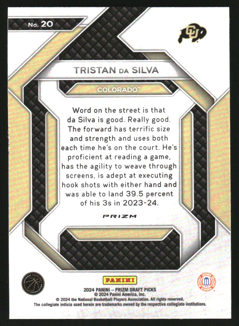 2024-25 Panini Prizm Draft Picks New Recruits Prizms Silver #20 Tristan da Silva
