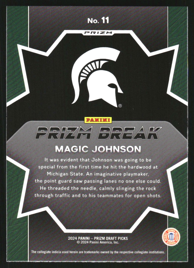 2024-25 Panini Prizm Draft Picks Prizm Break Prizms Silver #11 Magic Johnson