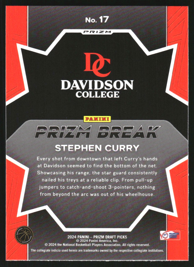 2024-25 Panini Prizm Draft Picks Prizm Break Prizms Silver #17 Stephen Curry