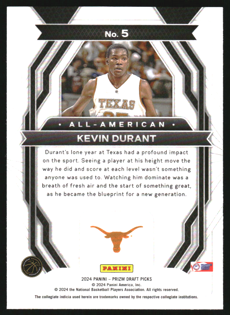 2024-25 Panini Prizm Draft Picks All-American #5 Kevin Durant