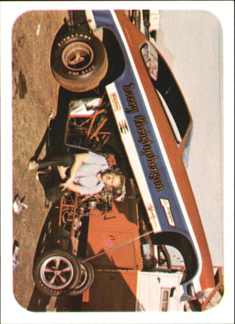 1973 Fleer AHRA Race USA #32 Larry Christopherson w/car