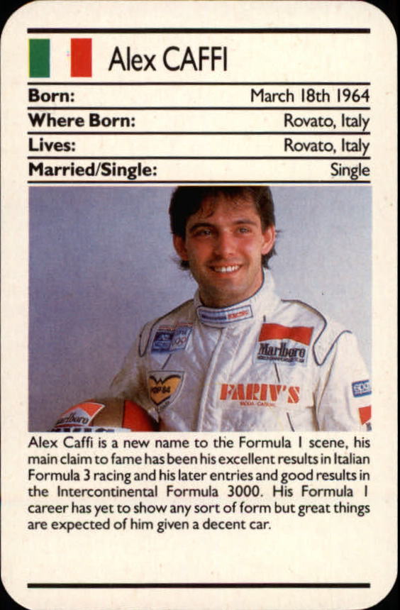 1987 Ace Formula One #8 Alex Caffi