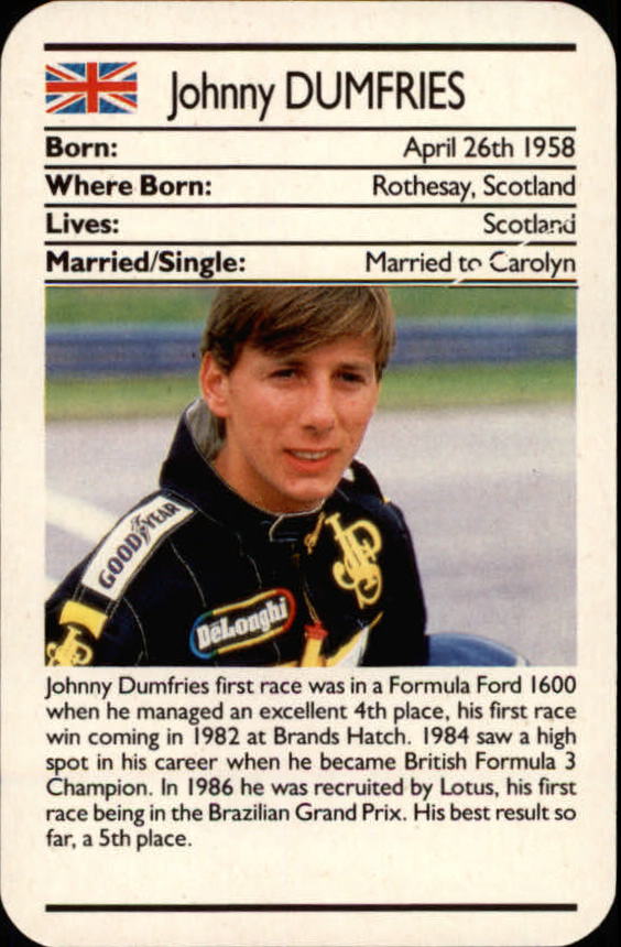 1987 Ace Formula One #13 Johnny Dumfries
