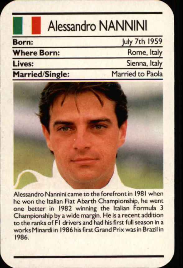 1987 Ace Formula One #21 Alessandro Nannini