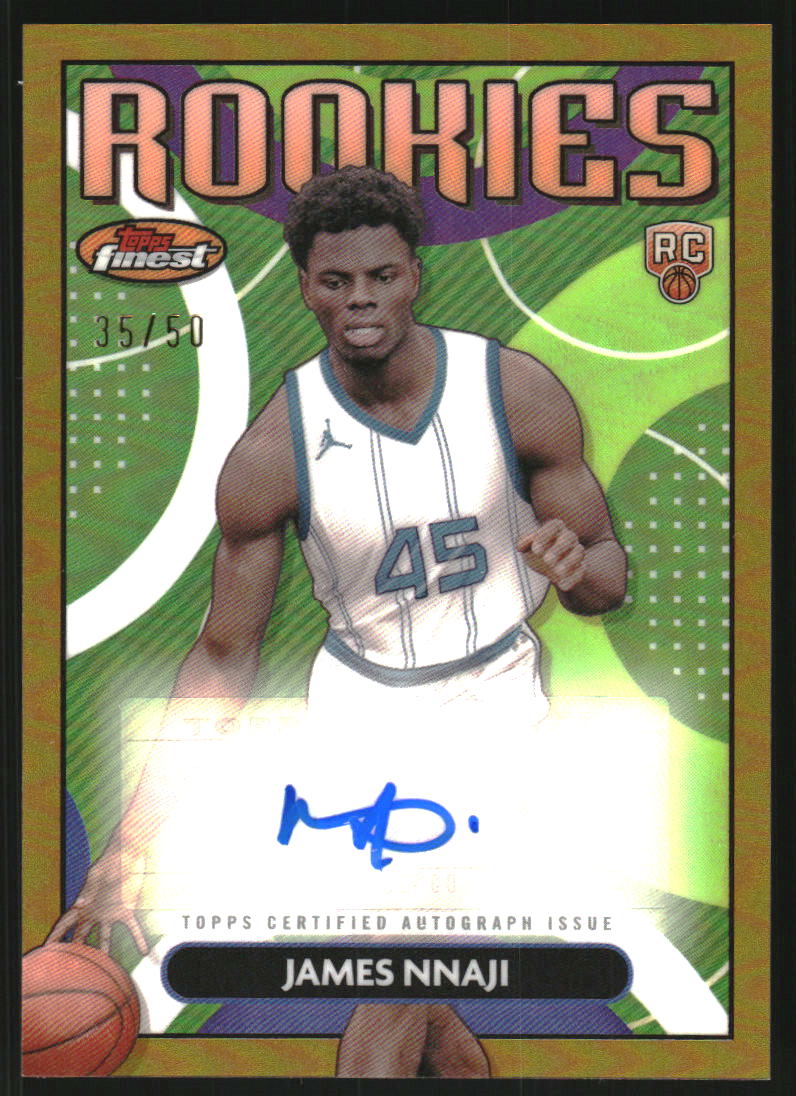 2023-24 Finest Rookie Autographs Gold Refractors #RFAJN James Nnaji Auto