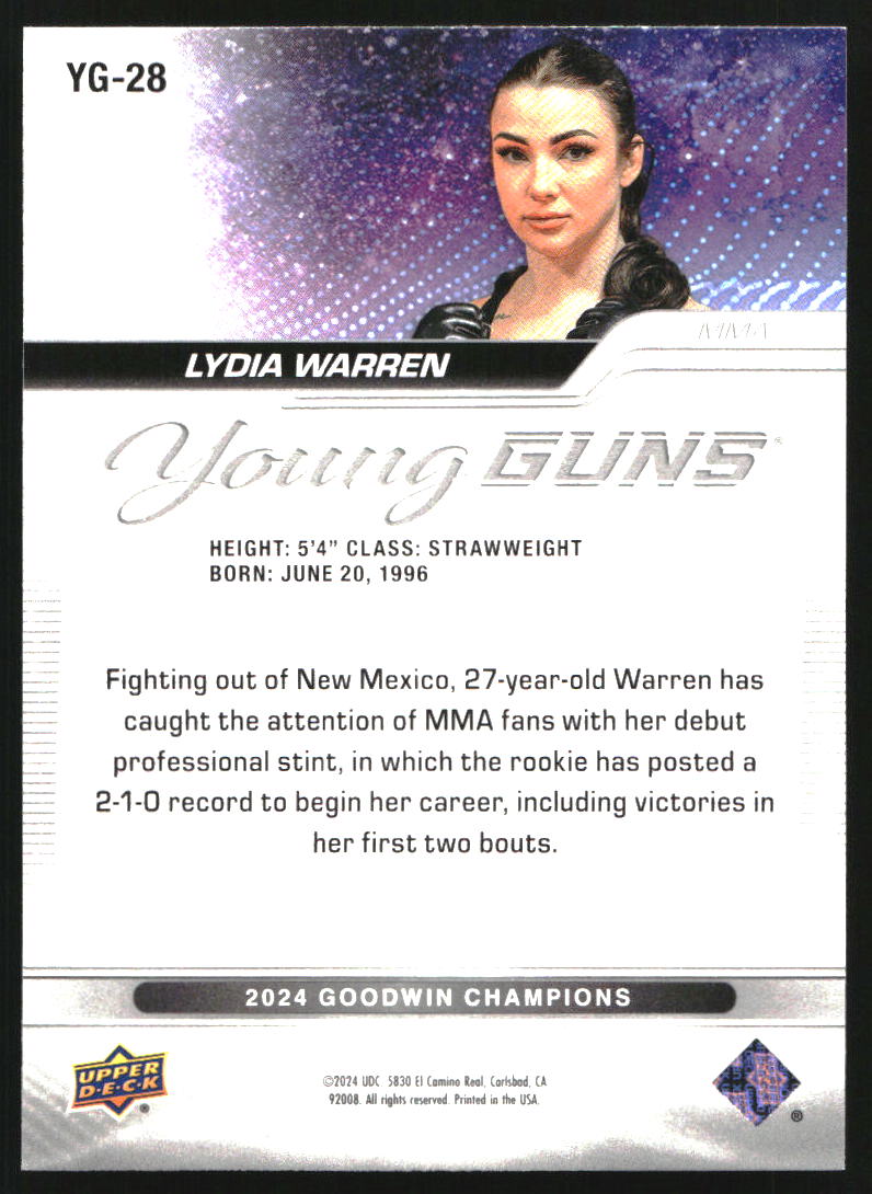 2024 Upper Deck Goodwin Champions Young Guns #YG28 Lydia Warren