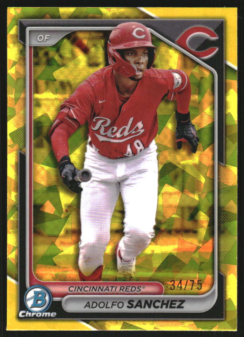 2024 Bowman Chrome Draft Sapphire Yellow Refractors #BDC119 Adolfo Sanchez /75