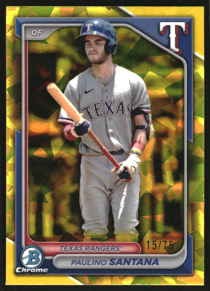 2024 Bowman Chrome Draft Sapphire Yellow Refractors #BDC126 Paulino Santana /75