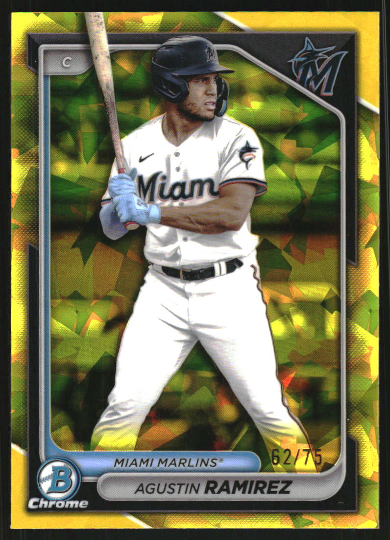 2024 Bowman Chrome Draft Sapphire Yellow Refractors #BDC133 Agustin Ramirez /75