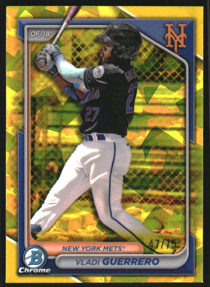 2024 Bowman Chrome Draft Sapphire Yellow Refractors #BDC190 Vladi Guerrero /75