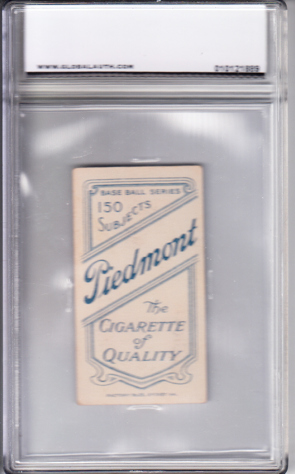 1909-11 T206 Piedmont Cigarette Hands at Thighs Rube Marquard GAI 4.5 VG-EX+ Z26603 back image