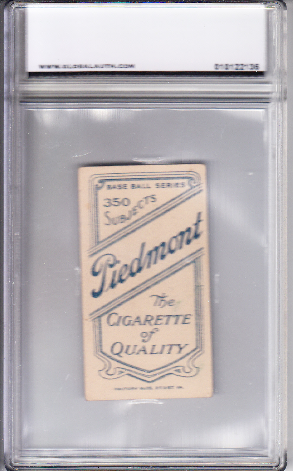 1909-11 T206 Piedmont Cigarette Providence Herbie Moran GAI 4.5 VG-EX+ Z26611 back image