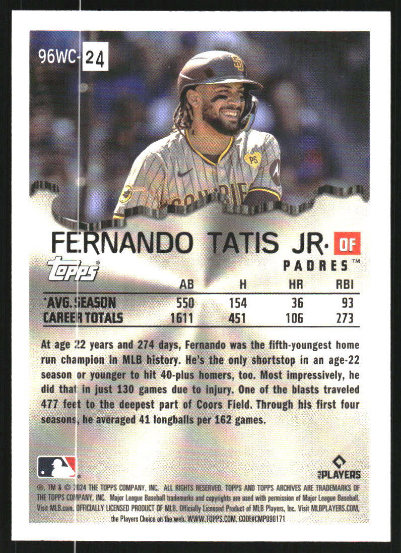 2024 Topps Archives '96 Wrecking Crew #96WC24 Fernando Tatis Jr.