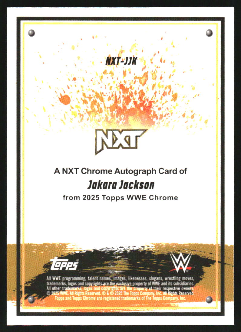 2025 Topps Chrome WWE NXT Chrome Autographs Geometric Refractors #NXTJJK Jakara Jackson