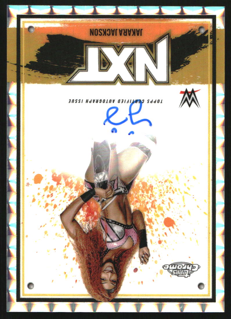 2025 Topps Chrome WWE NXT Chrome Autographs Geometric Refractors #NXTJJK Jakara Jackson