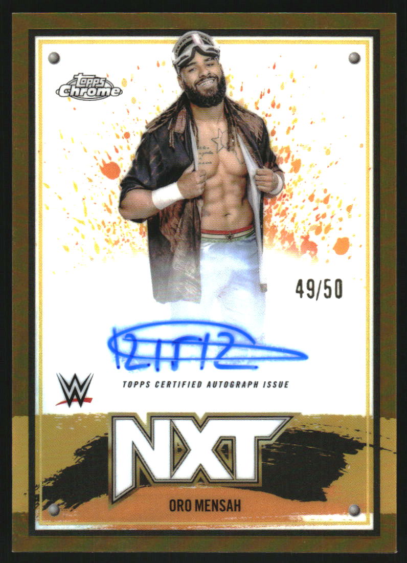 2025 Topps Chrome WWE NXT Chrome Autographs Gold Refractors #NXTORO Oro Mensah