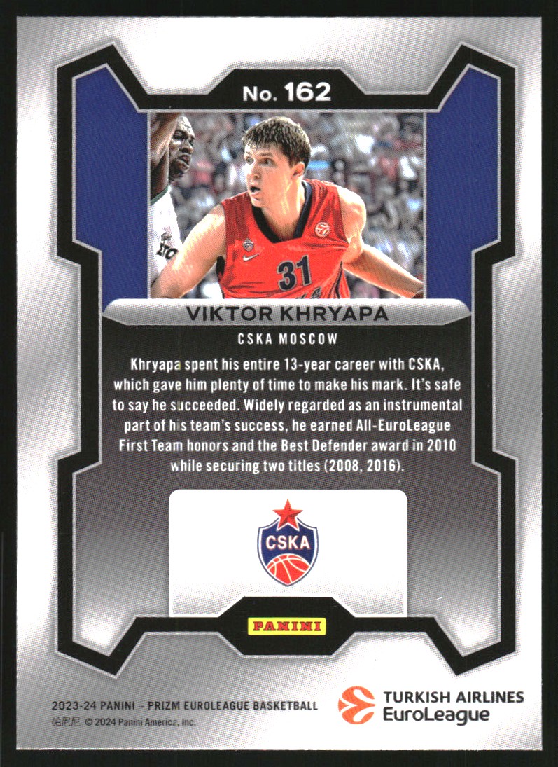 2023-24 Panini Prizm Turkish Airlines EuroLeague #162 Victor Khryapa